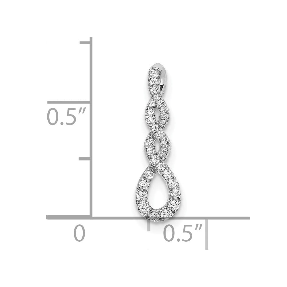 10k White Gold 1/8 carat Diamond Twist Chain Slide