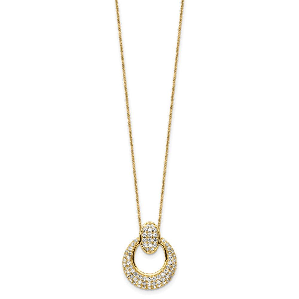 True Origin 14K Yellow Gold 1 1/6 carat Lab Grown Diamond VS+ F+ 18 in Complete Circle Pendant Necklace