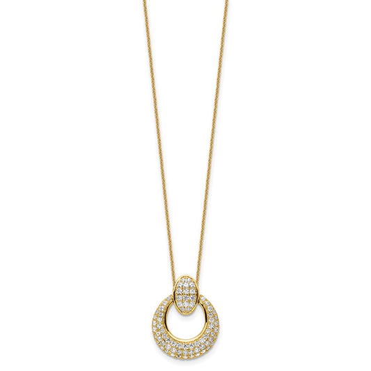 True Origin 14K Yellow Gold 1 1/6 carat Lab Grown Diamond VS+ F+ 18 in Complete Circle Pendant Necklace