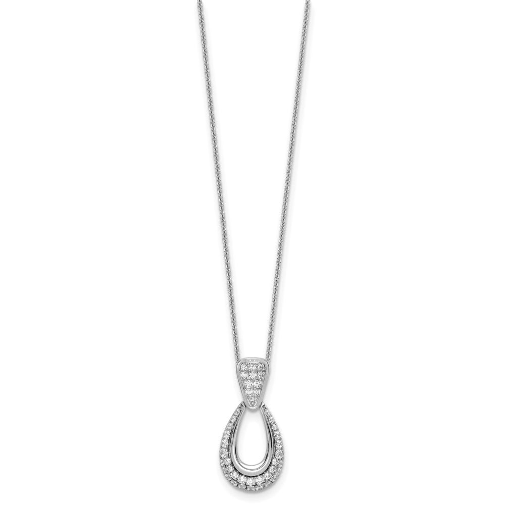 True Origin 14K White Gold 1/2 carat Lab Grown Diamond VS+ F+ 18 in Complete Teardrop Necklace