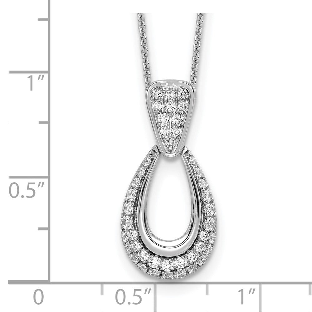 True Origin 14K White Gold 1/2 carat Lab Grown Diamond VS+ F+ 18 in Complete Teardrop Necklace