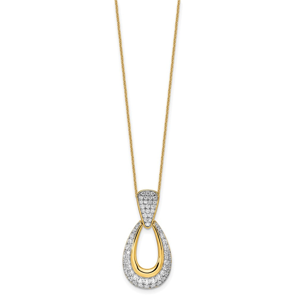 True Origin 14K Yellow Gold 1 1/3 carat Lab Grown Diamond VS+ F+ 18 in Complete Teardrop Necklace