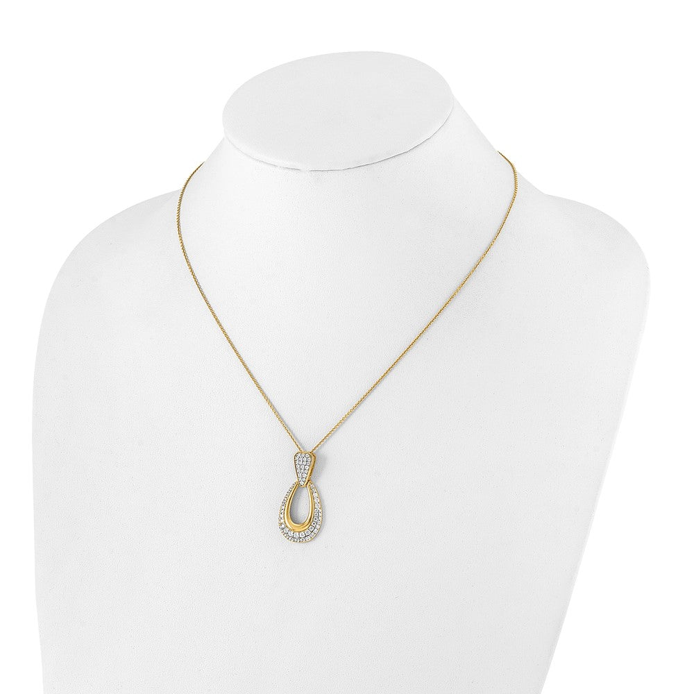 True Origin 14K Yellow Gold 1 1/3 carat Lab Grown Diamond VS+ F+ 18 in Complete Teardrop Necklace
