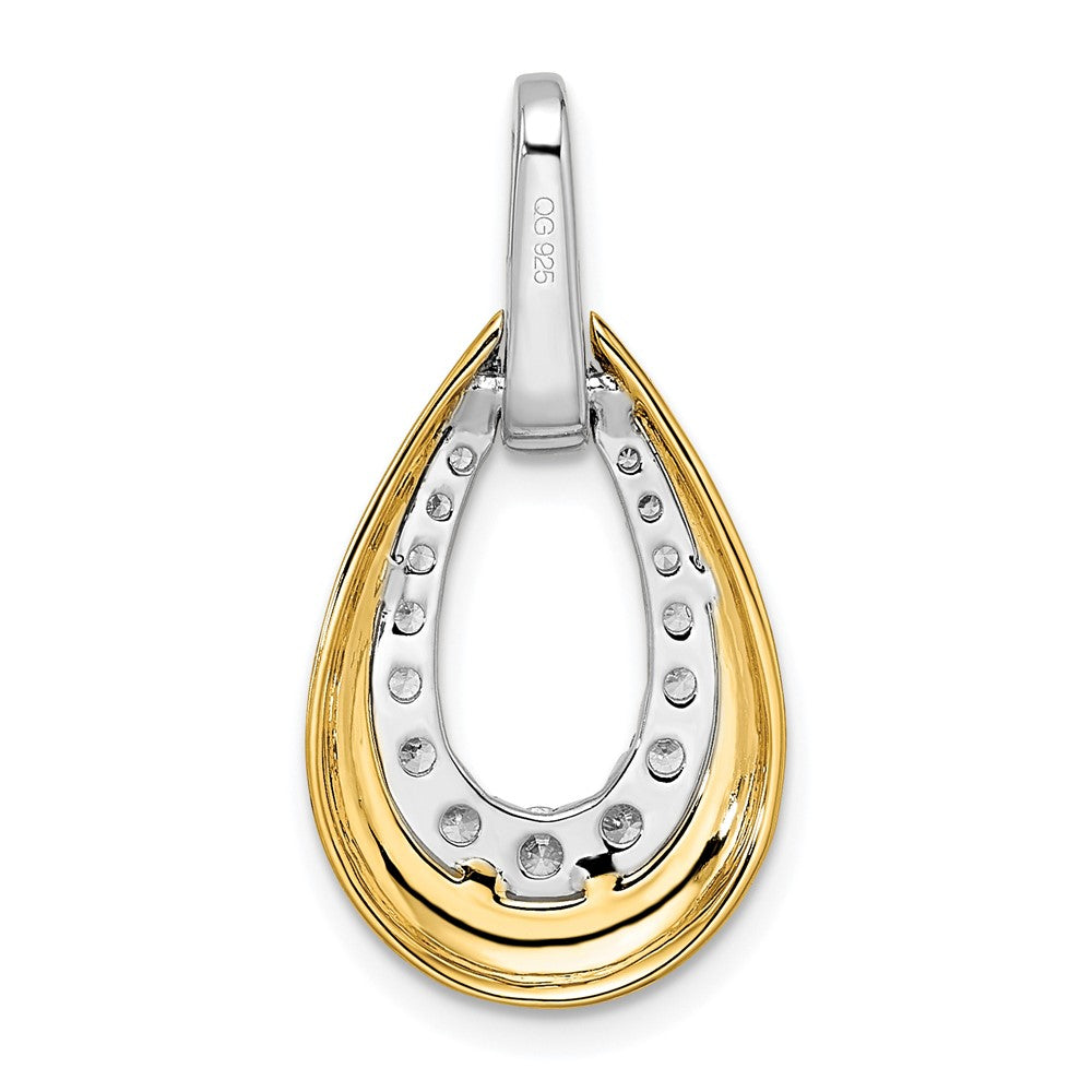 True Origin 14K Two Tone Yellow and White Gold 5/8 carat Lab Grown Diamond VS+ F+ 18 in Complete Teardrop Necklace