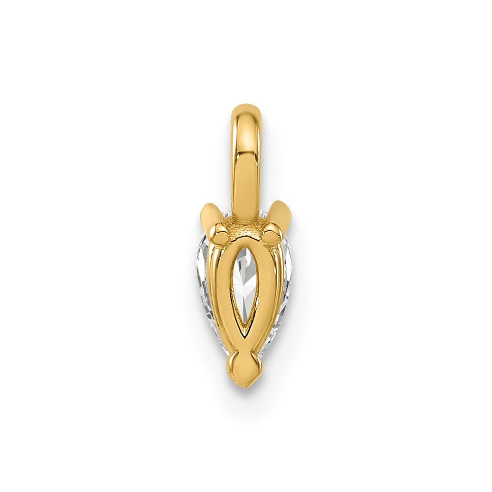 14K Lab Grown Diamond VS/SI+ G+ 5.85x3.0mm Pear Solitaire Pendant