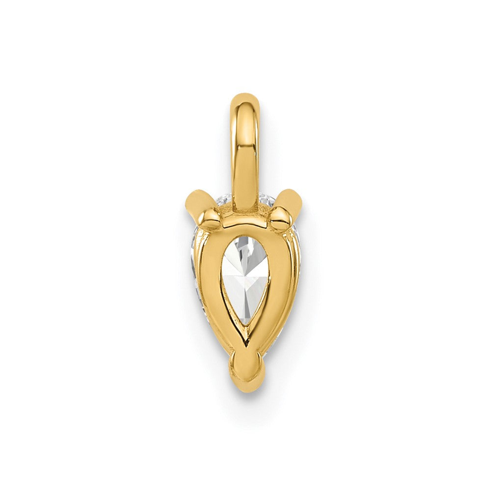 14K Lab Grown Diamond VS/SI+ G+ 6.25x4.2mm Pear Solitaire Pendant