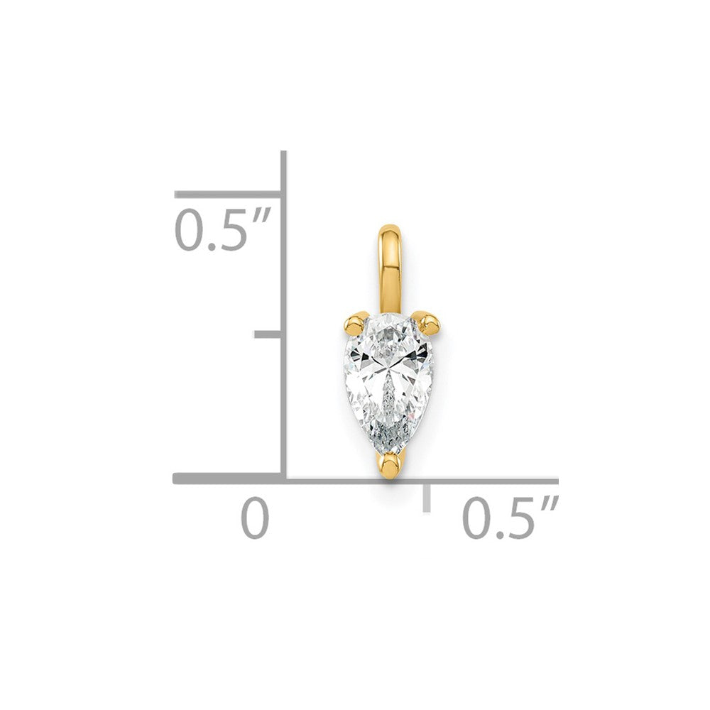 14K Lab Grown Diamond VS/SI+ G+ 6.25x4.2mm Pear Solitaire Pendant