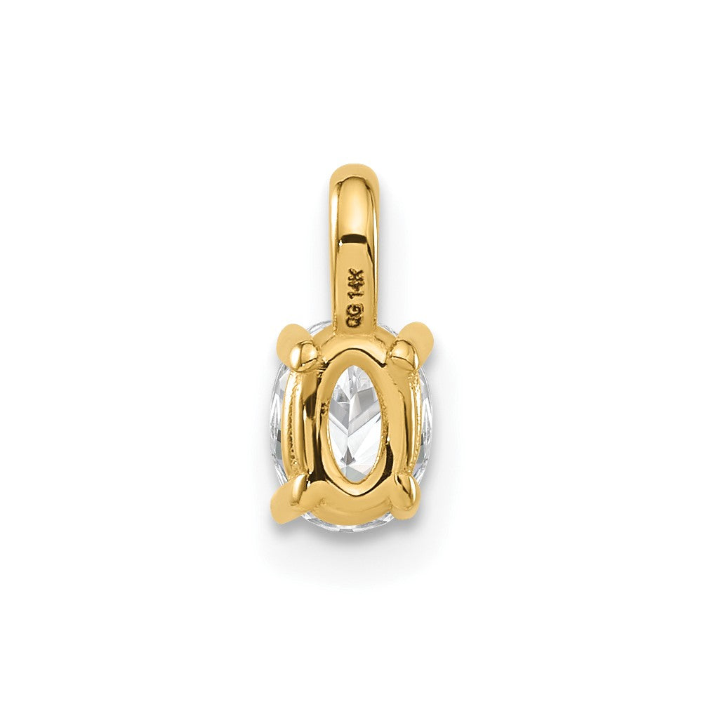 14k 1/3 carat Lab Grown Diamond VS/SI+ G+ Complete Oval Solitaire Pendant