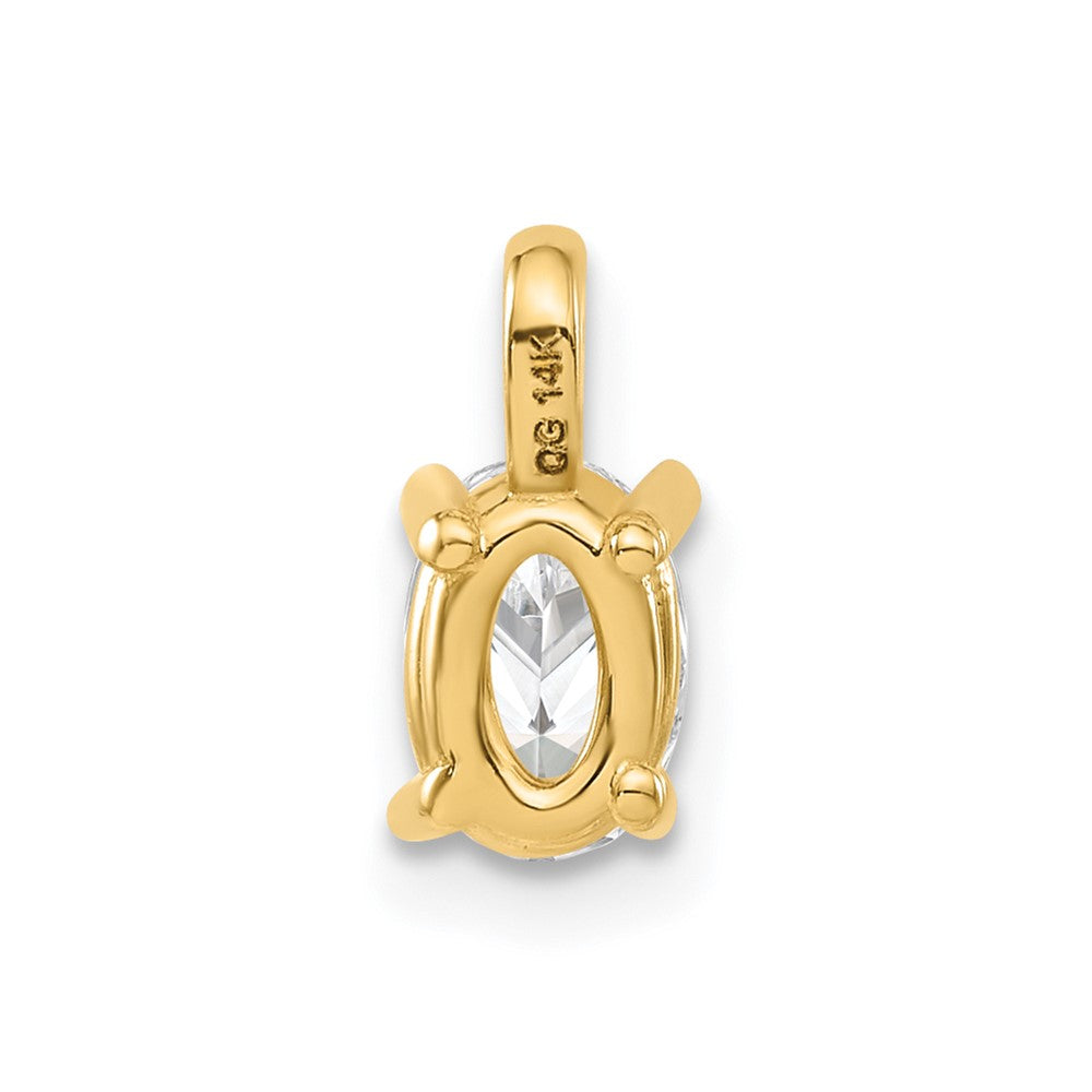 14k 1/2 carat Lab Grown Diamond VS/SI+ G+ Complete Oval Solitaire Pendant