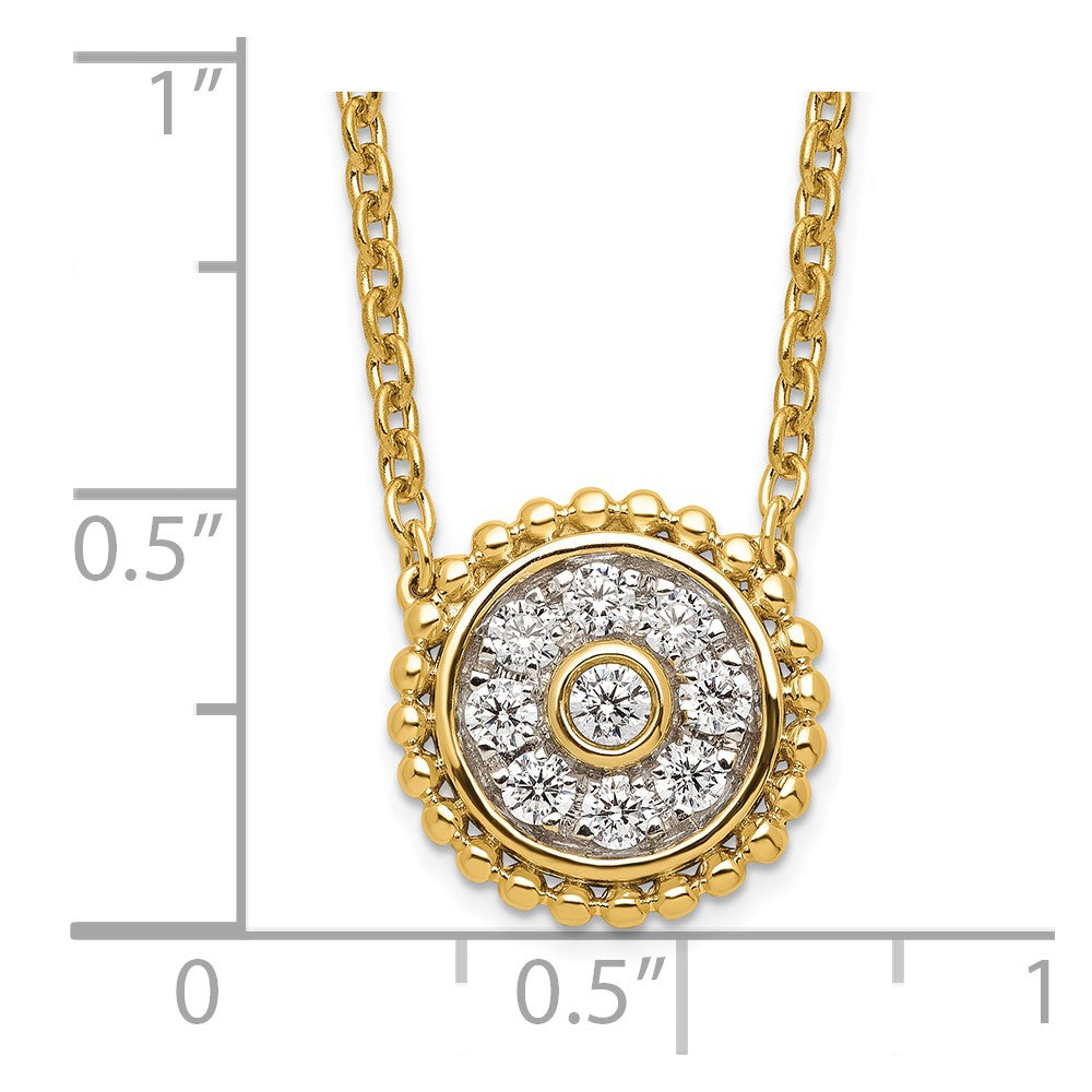 14k 1/3 carat Lab Grown Diamond VS/SI+ G+ Round 18 inch Necklace