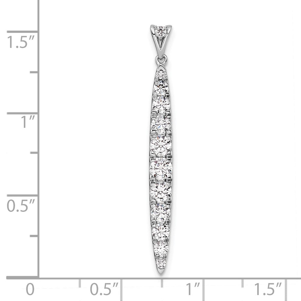 14k White Gold 1 carat Lab Grown Diamond VS/SI+ G+ Fashion Bar Pendant