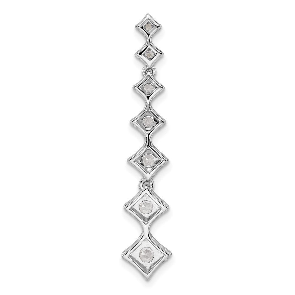 14k White Gold 1 carat Lab Grown Diamond VS/SI+ G+ Seven Stone Bar Chain Slide Pendant