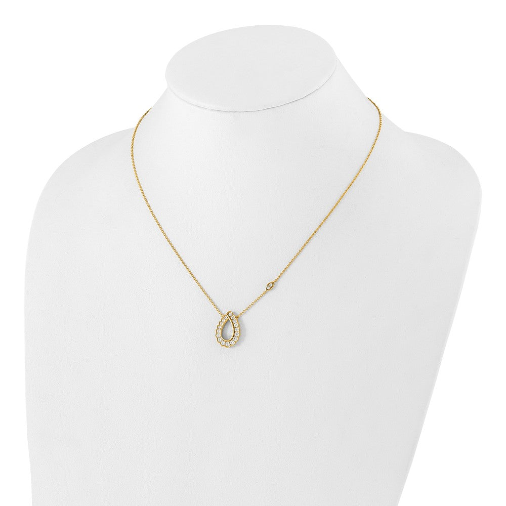 14k 3/4 carat Lab Grown Diamond VS/SI+ G+ Complete 18 inch Fashion Teardrop Necklace