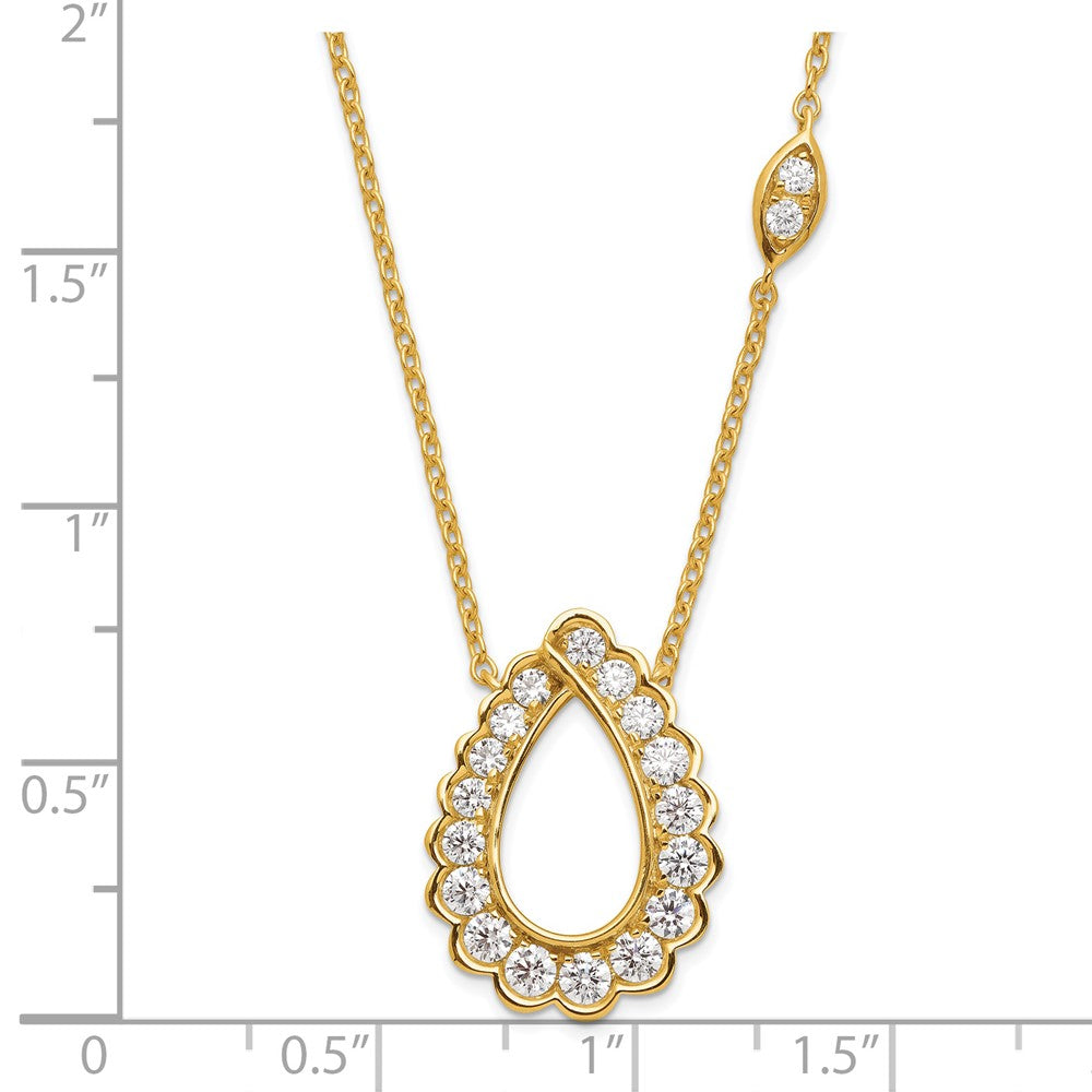 14k 3/4 carat Lab Grown Diamond VS/SI+ G+ Complete 18 inch Fashion Teardrop Necklace