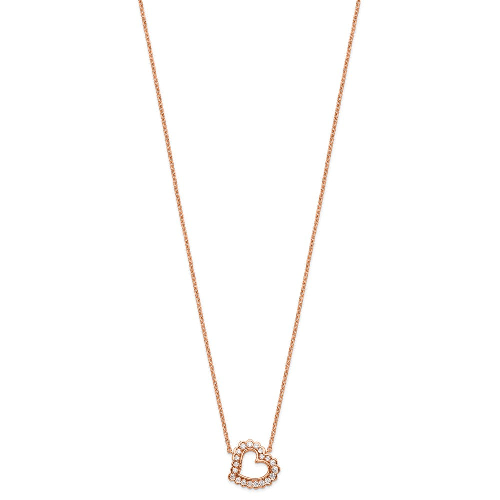 14K Rose Gold Lab Grown Diamond VS/SI+ G+ Heart Necklace