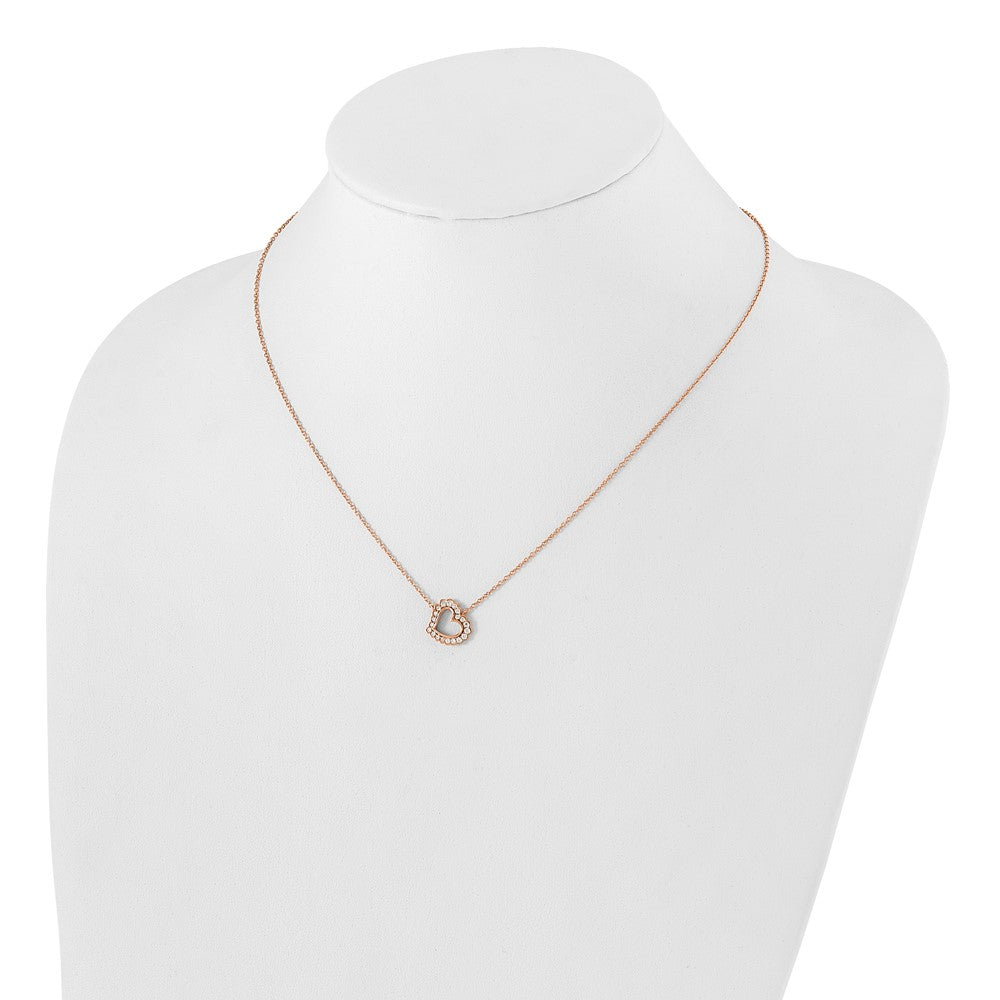 14K Rose Gold Lab Grown Diamond VS/SI+ G+ Heart Necklace