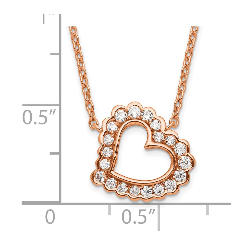 14K Rose Gold Lab Grown Diamond VS/SI+ G+ Heart Necklace