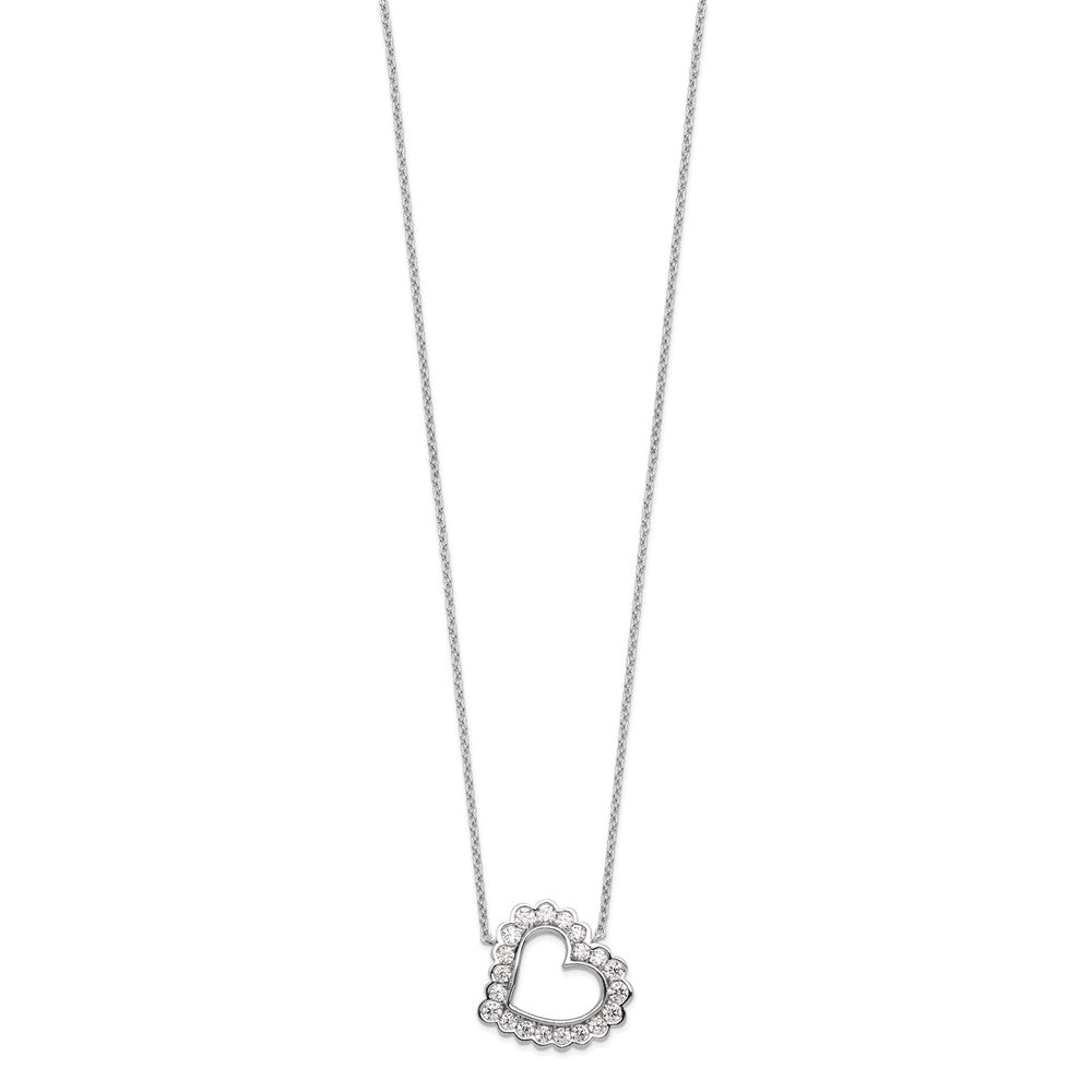 14k White Gold 3/4 carat Lab Grown Diamond VS/SI+ G+ 18 inch Heart Necklace