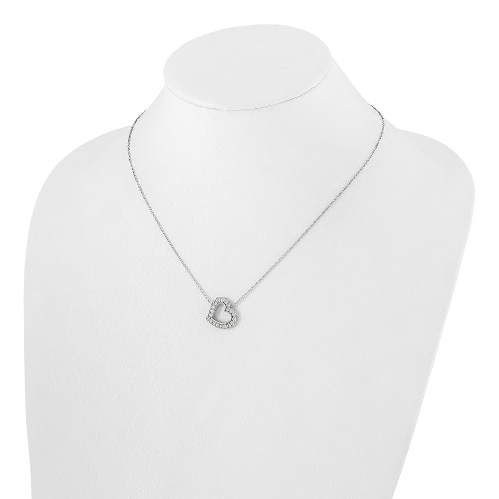 14k White Gold 3/4 carat Lab Grown Diamond VS/SI+ G+ 18 inch Heart Necklace