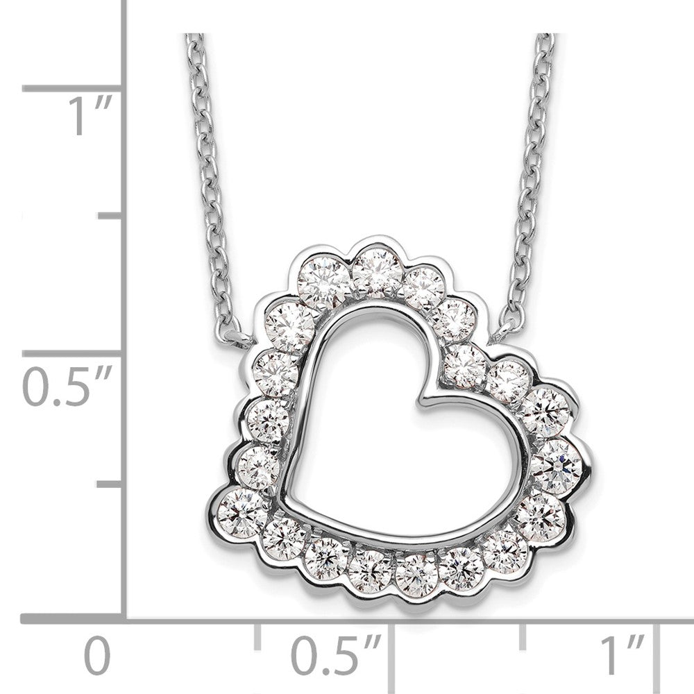 14k White Gold 3/4 carat Lab Grown Diamond VS/SI+ G+ 18 inch Heart Necklace