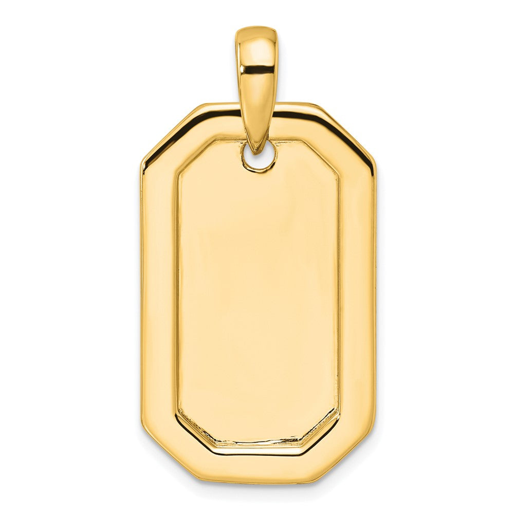 True Origin 14K Yellow Gold Men's 1 carat Lab Grown Diamond VS+ F+ Complete Dog Tag Pendant
