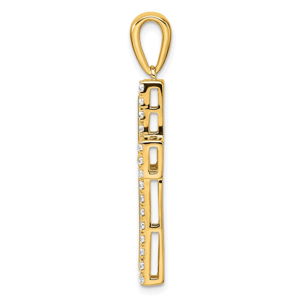 True Origin 14K Yellow Gold 1 carat Lab Grown Diamond VS+ F+ Complete Cross Pendant