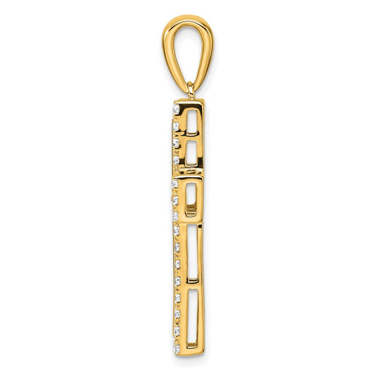 True Origin 14K Yellow Gold 1 carat Lab Grown Diamond VS+ F+ Complete Cross Pendant