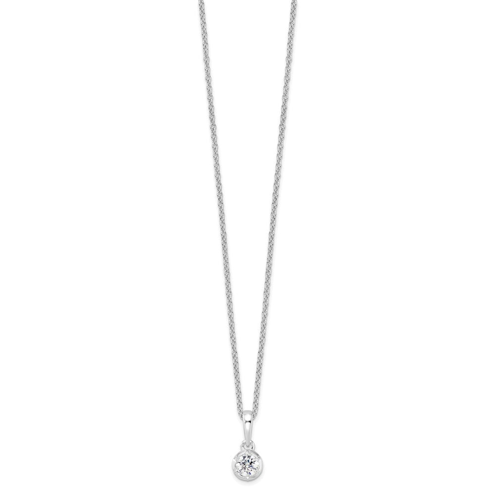 True Origin 14K White Gold 1/4 carat Lab Grown Diamond VS+ F+ Complete 18 in Round Solitaire Necklace