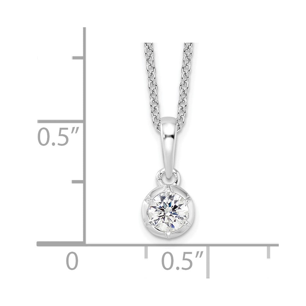 True Origin 14K White Gold 1/4 carat Lab Grown Diamond VS+ F+ Complete 18 in Round Solitaire Necklace