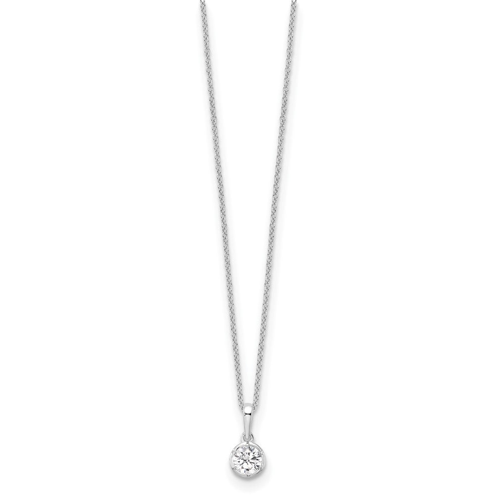 True Origin 14K White Gold 1/2 carat Lab Grown Diamond VS+ F+ Complete 18 in Round Solitaire Necklace