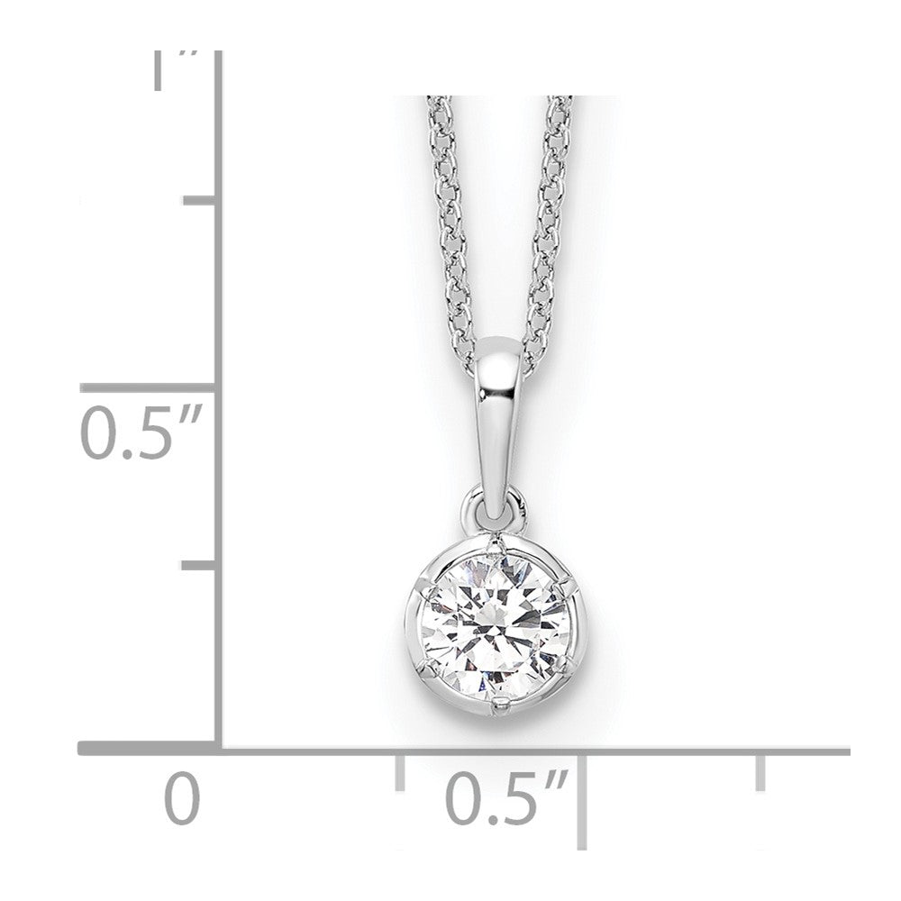 True Origin 14K White Gold 1/2 carat Lab Grown Diamond VS+ F+ Complete 18 in Round Solitaire Necklace
