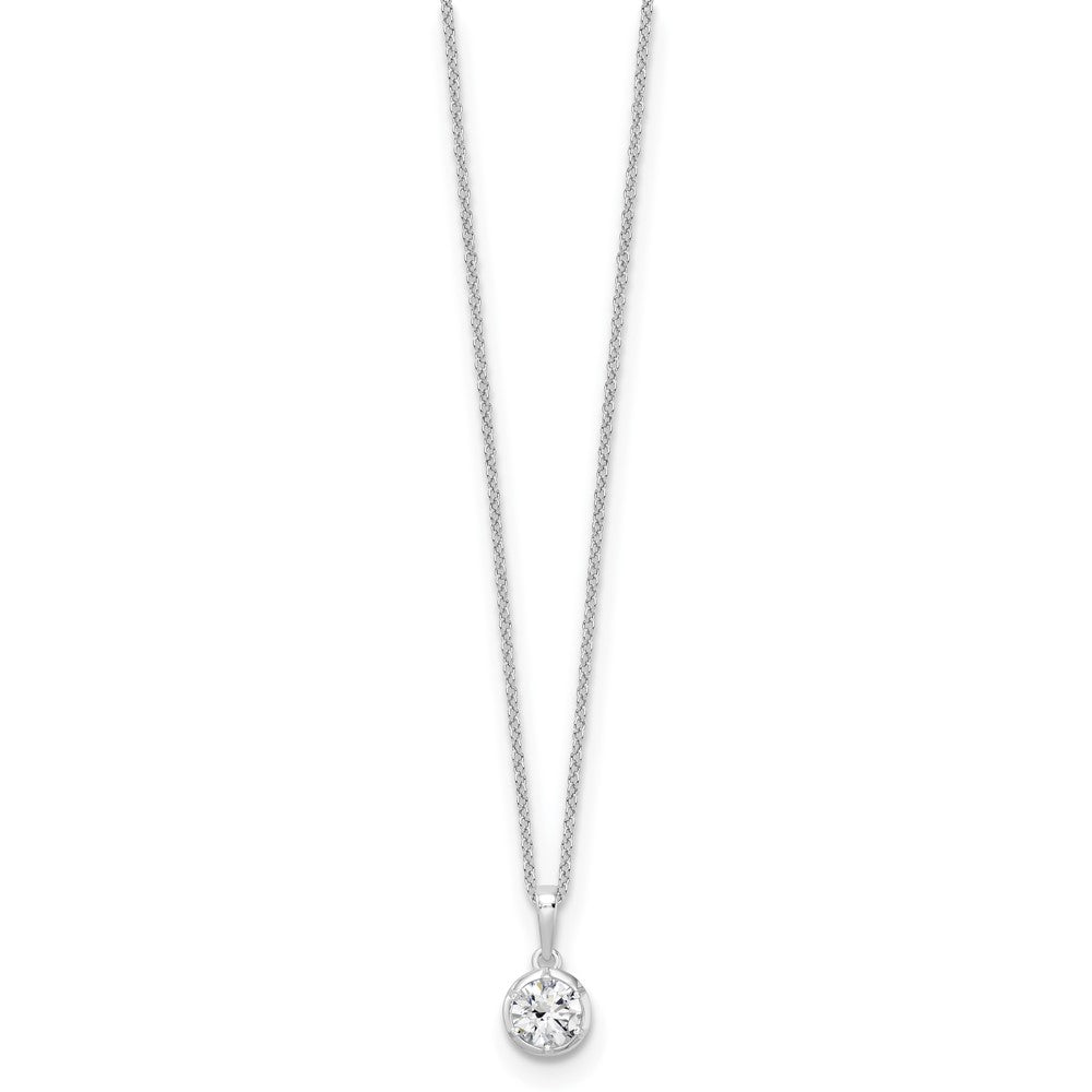 True Origin 14K White Gold 5/8 carat Lab Grown Diamond VS+ F+ Complete 18 in Round Solitaire Necklace