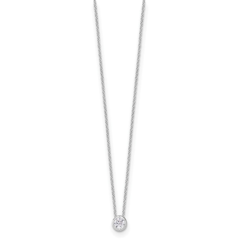 True Origin 14K White Gold 1/4 carat Lab Grown Diamond VS+ F+ Complete 18 in Round Solitaire Necklace