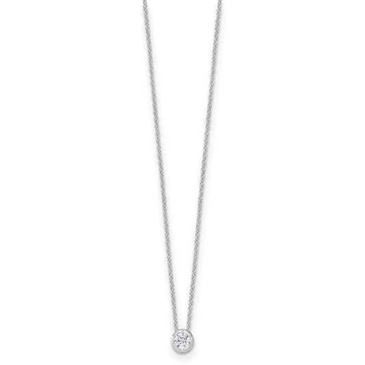 True Origin 14K White Gold 1/4 carat Lab Grown Diamond VS+ F+ Complete 18 in Round Solitaire Necklace
