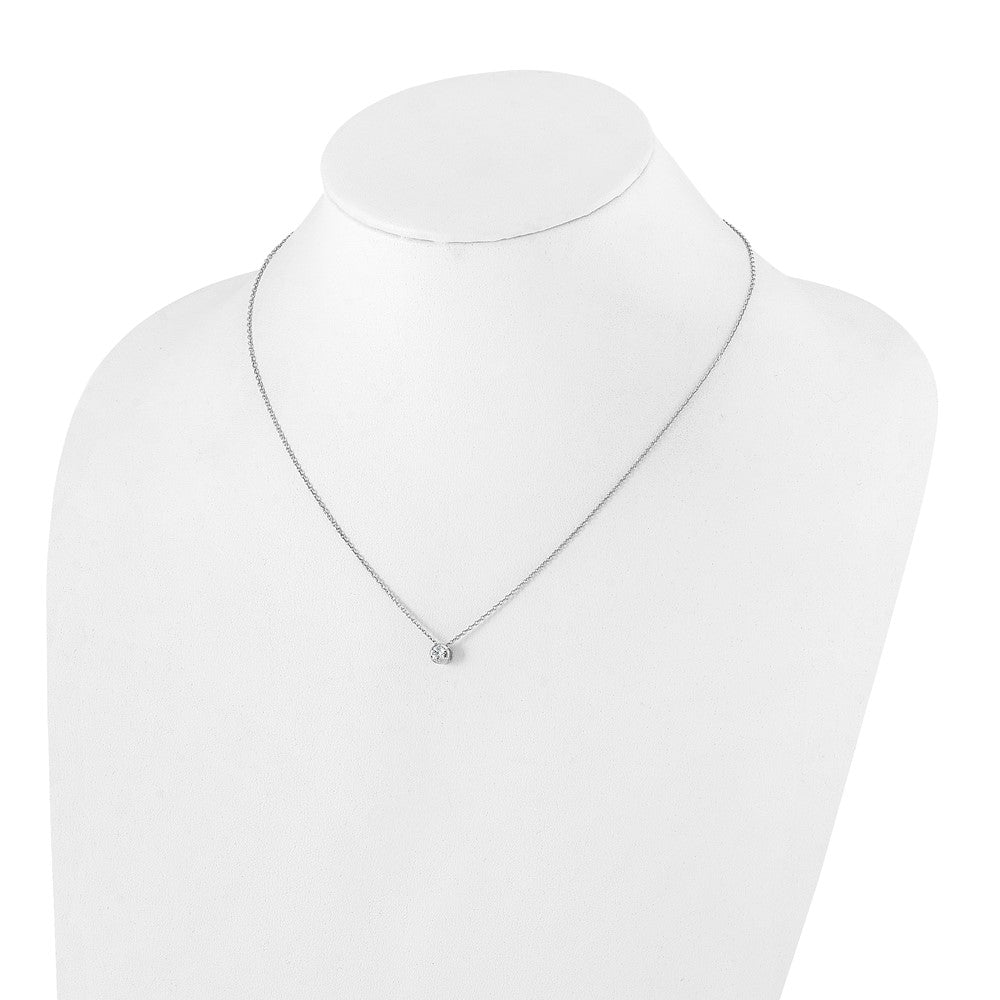 True Origin 14K White Gold 1/4 carat Lab Grown Diamond VS+ F+ Complete 18 in Round Solitaire Necklace