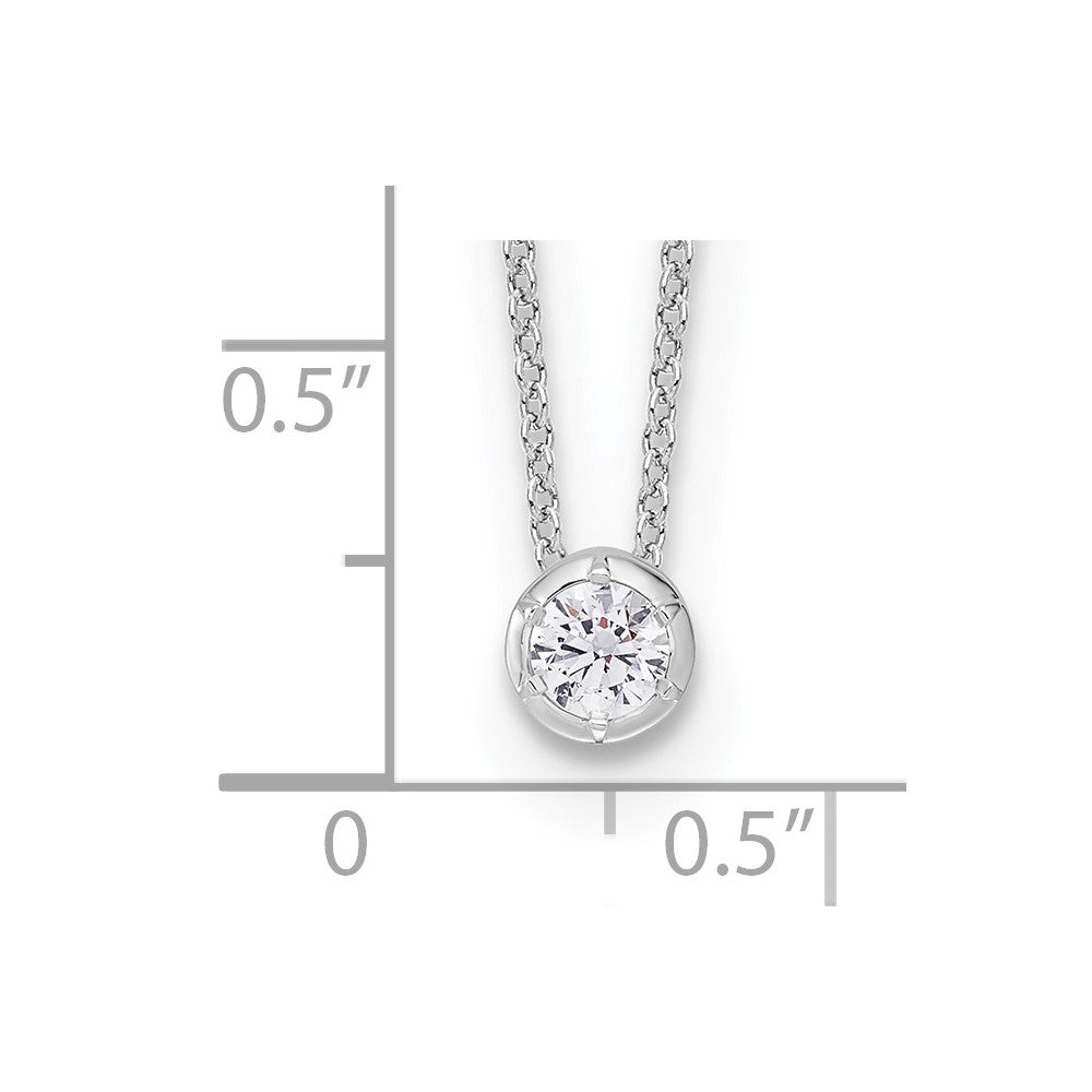 True Origin 14K White Gold 1/4 carat Lab Grown Diamond VS+ F+ Complete 18 in Round Solitaire Necklace