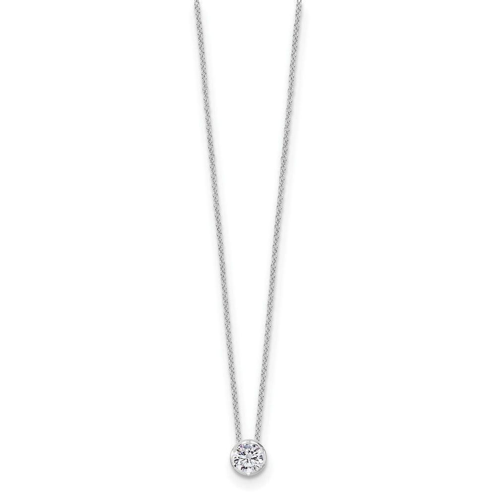 True Origin 14K White Gold 1/2 carat Lab Grown Diamond VS+ F+ Complete 18 in Round Solitaire Necklace
