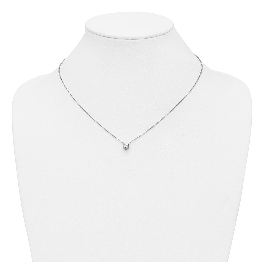 True Origin 14K White Gold 1/2 carat Lab Grown Diamond VS+ F+ Complete 18 in Round Solitaire Necklace