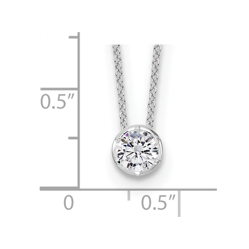 True Origin 14K White Gold 1/2 carat Lab Grown Diamond VS+ F+ Complete 18 in Round Solitaire Necklace