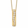 True Origin 14K Yellow Gold 3/4 carat Lab Grown Diamond VS+ F+ 18 in Complete Vertical Bar Slide Necklace