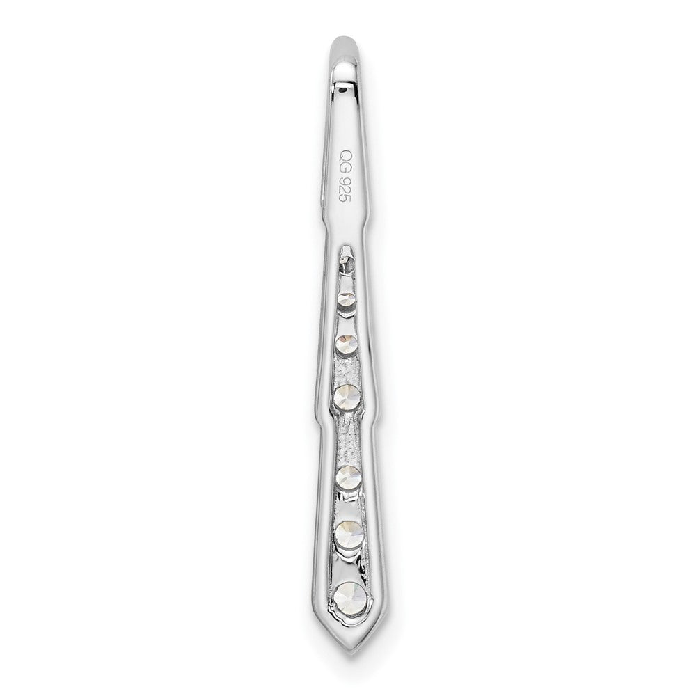 True Origin 14K White Gold 3/8 carat Lab Grown Diamond VS+ F+ 18 in Complete Vertical Bar Slide Necklace
