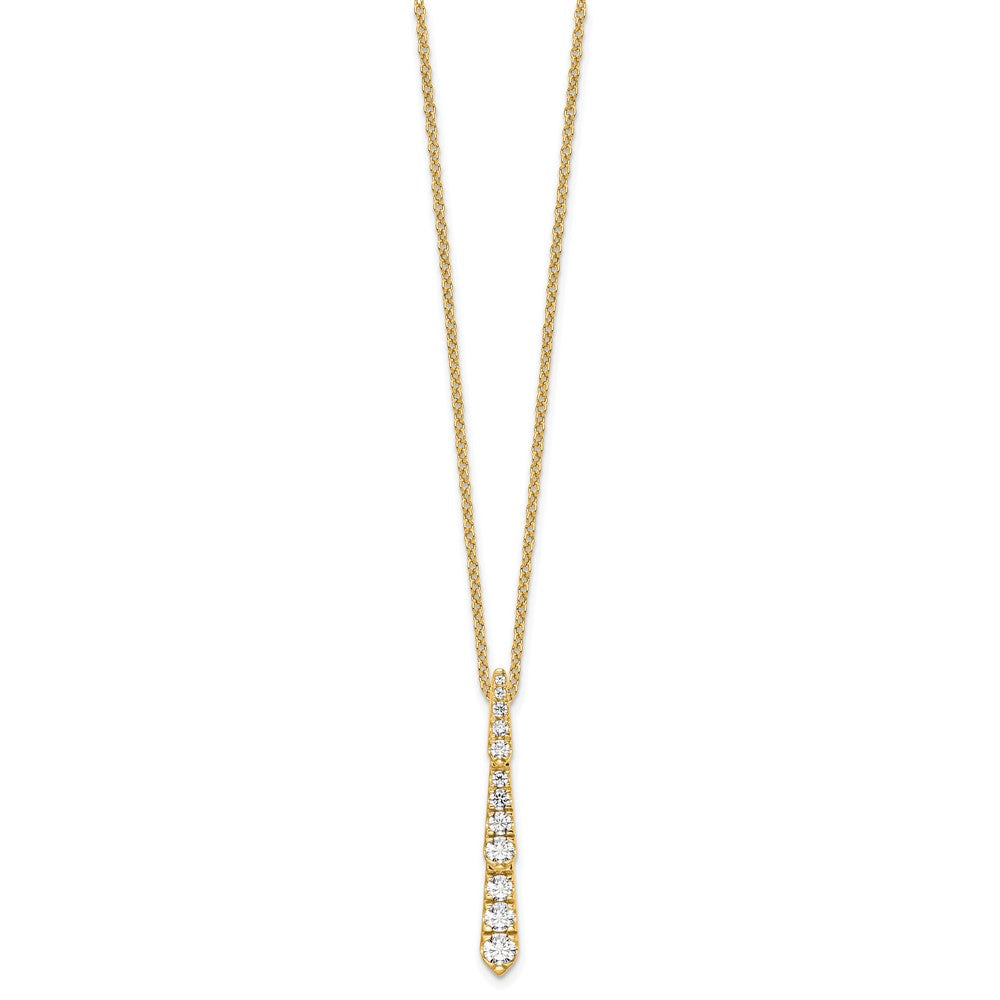 True Origin 14K White Gold 3/8 carat Lab Grown Diamond VS+ F+ 18 in Complete Vertical Bar Slide Necklace