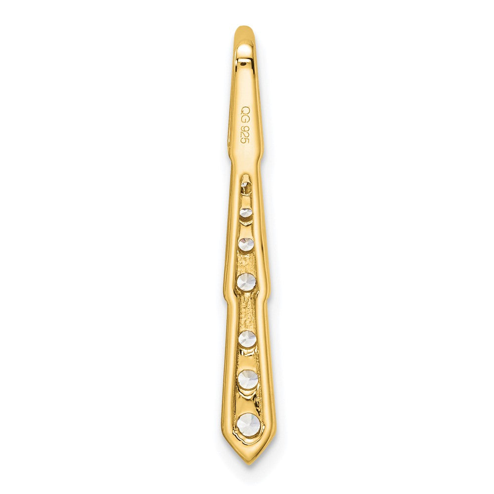True Origin 14K White Gold 3/8 carat Lab Grown Diamond VS+ F+ 18 in Complete Vertical Bar Slide Necklace