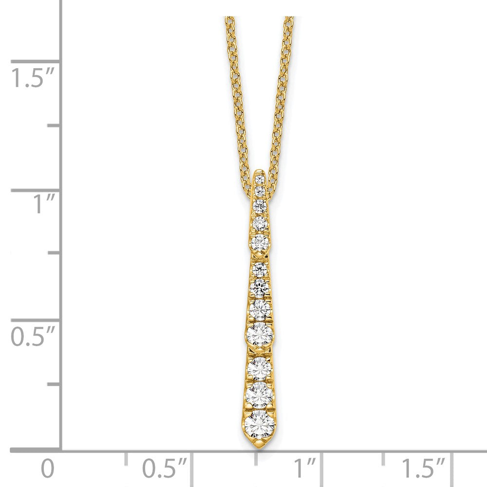 True Origin 14K White Gold 3/8 carat Lab Grown Diamond VS+ F+ 18 in Complete Vertical Bar Slide Necklace