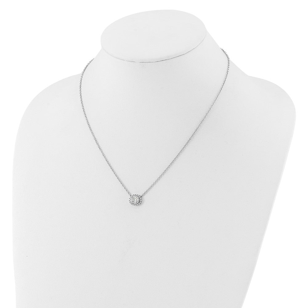 14k White Gold 5/8 carat Lab Grown Diamond VS/SI+ G+ Oval 18 inch Necklace
