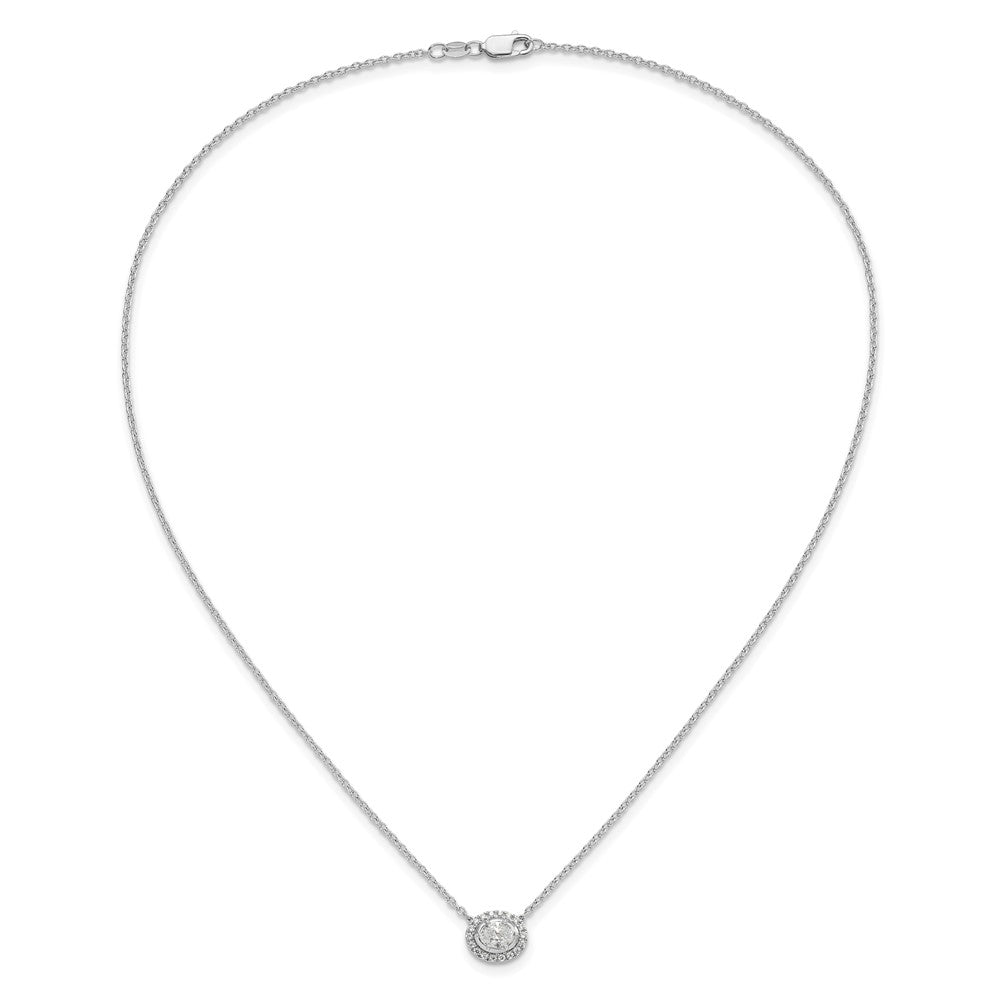 14k White Gold 5/8 carat Lab Grown Diamond VS/SI+ G+ Oval 18 inch Necklace