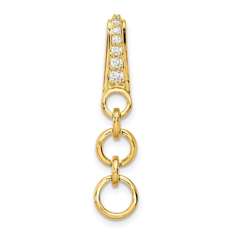 14k 1/8 carat Lab Grown Diamond VS/SI+ G+ Dangle Circle Chain Slide Pendant