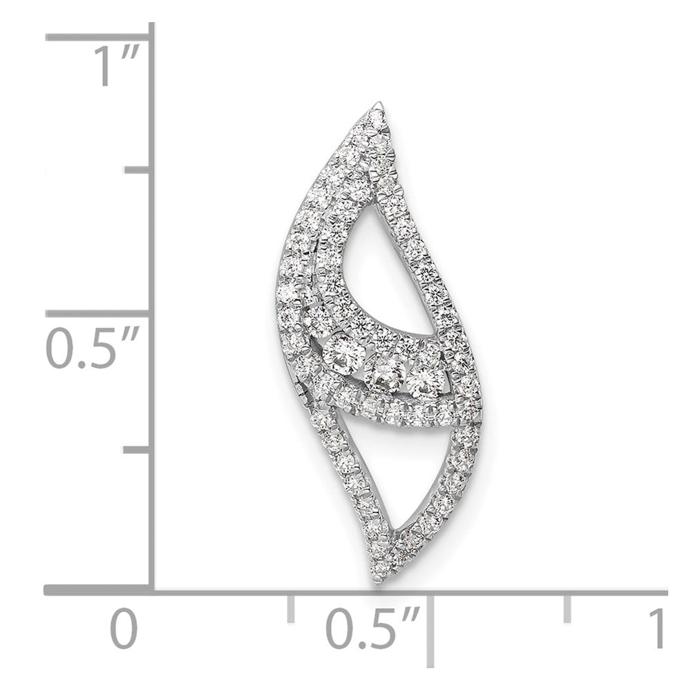 14k White Gold 3/8 carat Lab Grown Diamond VS/SI+ G+ Complete Fashion Chain Slide Pendant