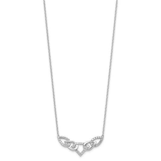 14k White Gold 1/2 carat Lab Grown Diamond VS/SI+ G+ 18 inch Fashion Teardrop Necklace