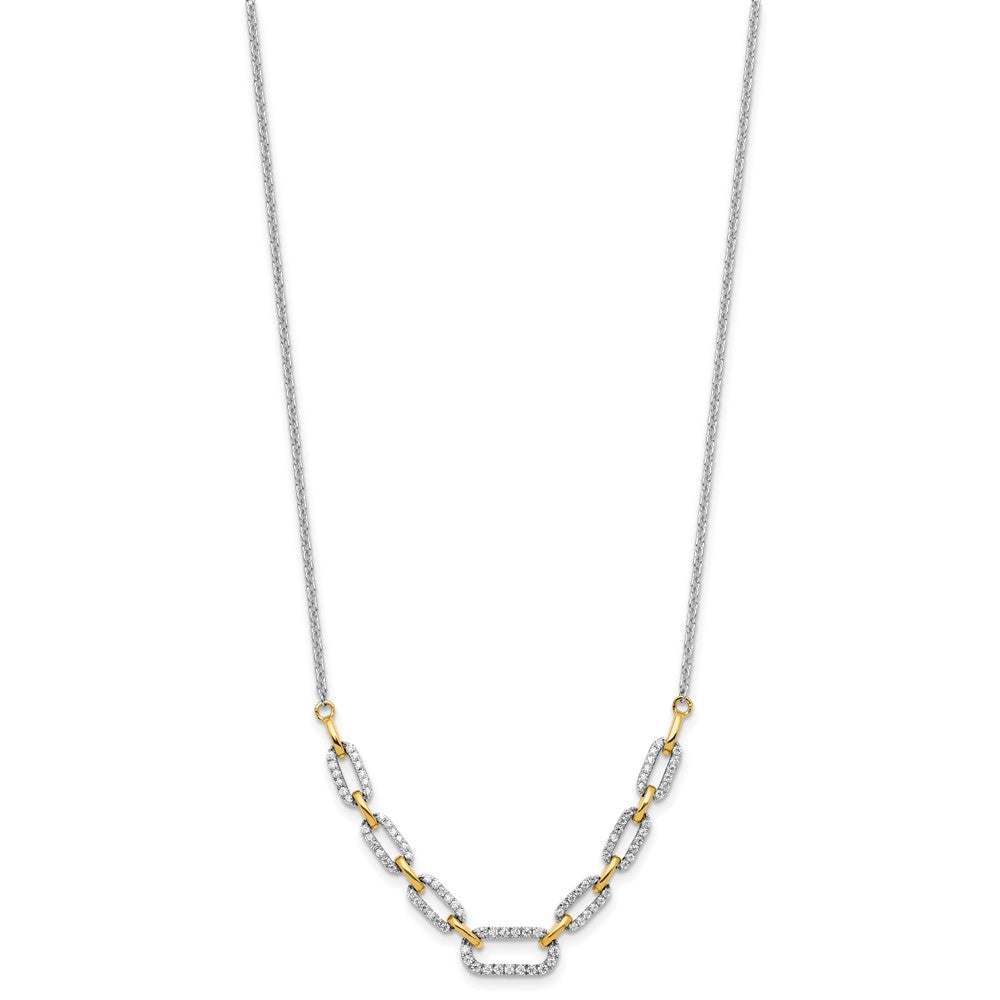 14k Two-tone 1/2 carat Lab Grown Diamond VS/SI+ G+ 18.25 inch Fashion Link Necklace